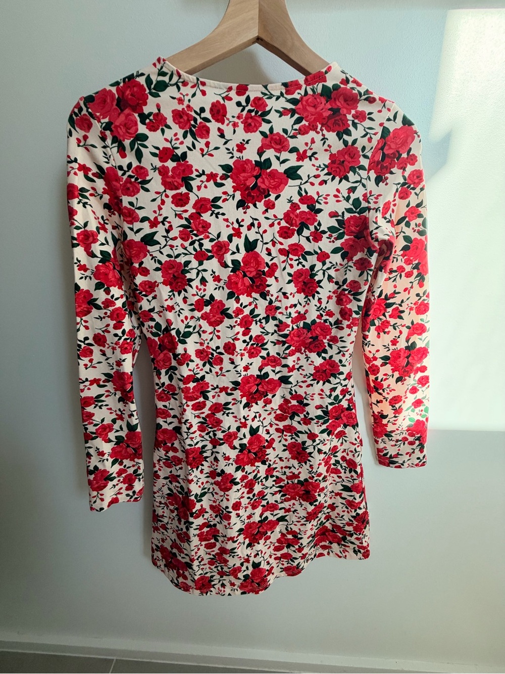 Sézane Divia Dress Cream Red Roses Floral Mini - Picture 6 of 6